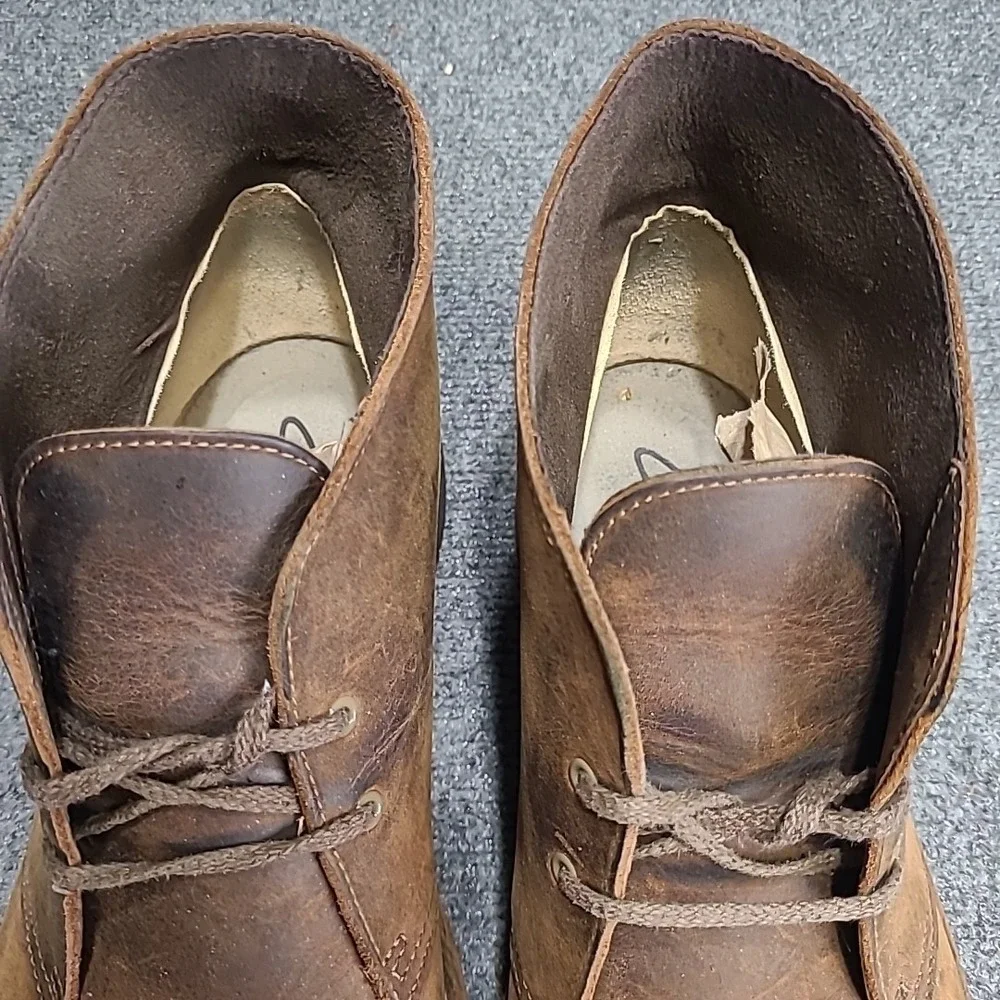 Clarks Brown Leather Desert Beeswax Chukka Ankle Boot Men's sz 13